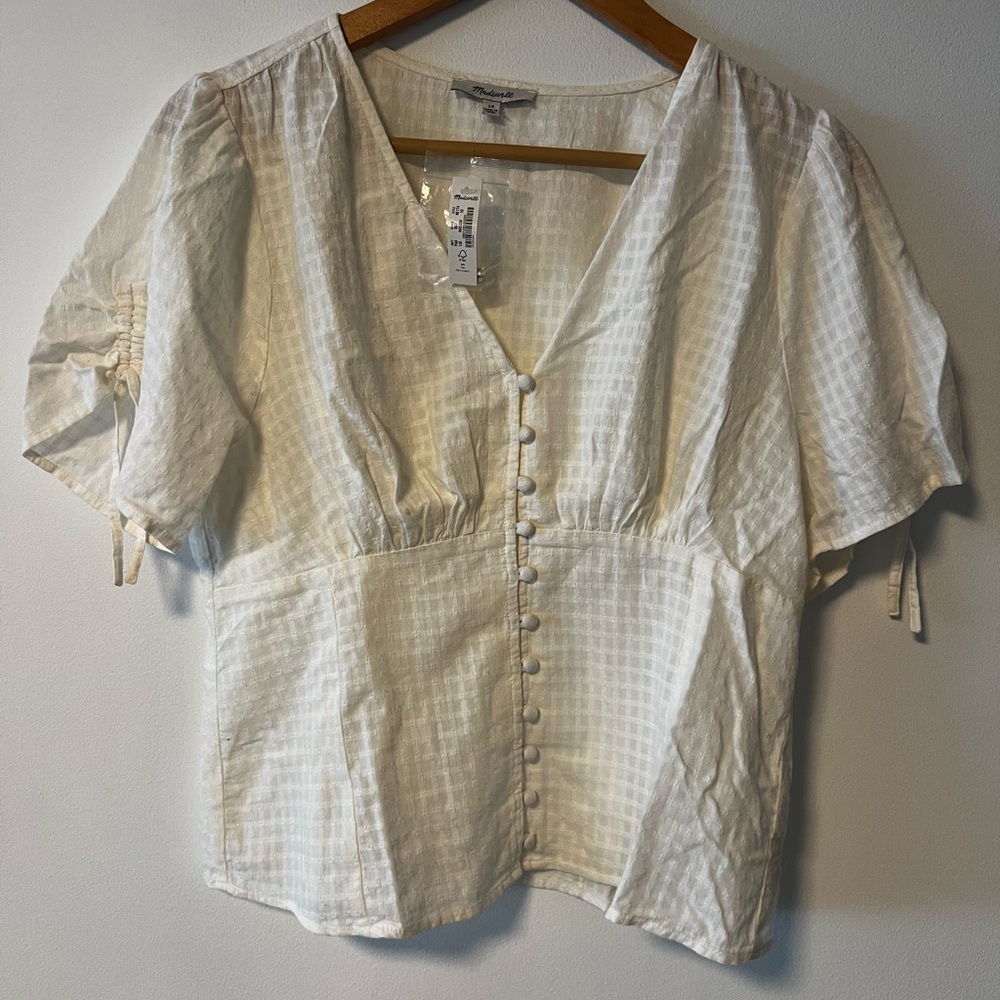 Madewell Cream Button-Front Blouse